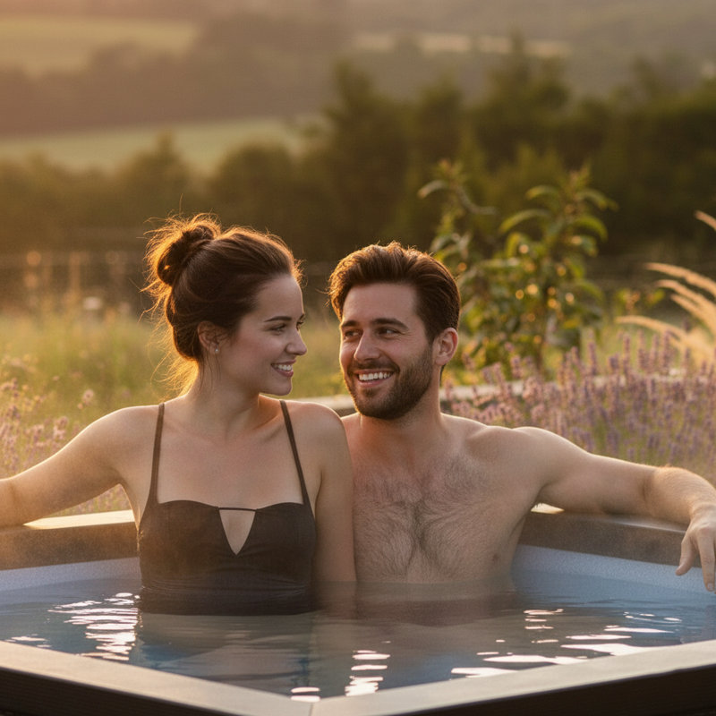 Belfry Bathroom Burleigh 240V 6 Person 90 - Jet Foam Square Plug And Play Hot Tub, Black