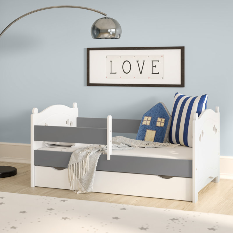 Raymond Cabin Bed with Storage Included, 80 x 160cm, European Toddler (80 x 160cm), Grey/White