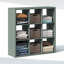 Rangement et organisation de garde-robe, Organisateur de placard à 9 cubes, Rangement de placard à étagères ouvertes, Cadre extra épais pour armoire, chambre à coucher, salon, Vert sauge-122253286
