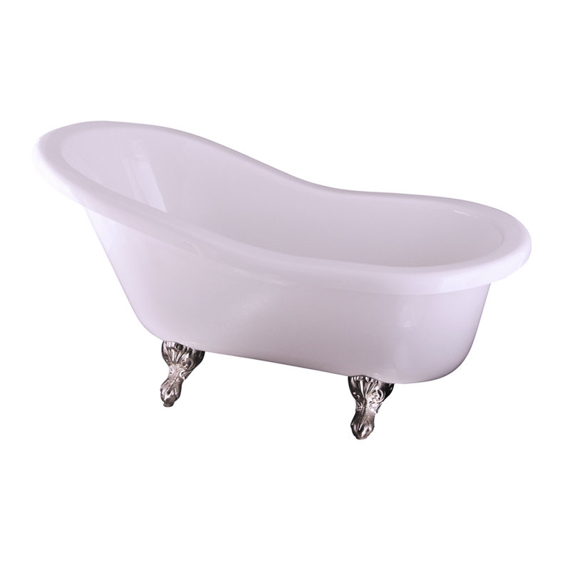 Fillmore 60'' x 30'' Soaking Acrylic Bathtub, Bisque, White