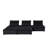 Aveline 120"W Black Velvet 5 Pc Sectional Sofa-1506060422-1506060417
