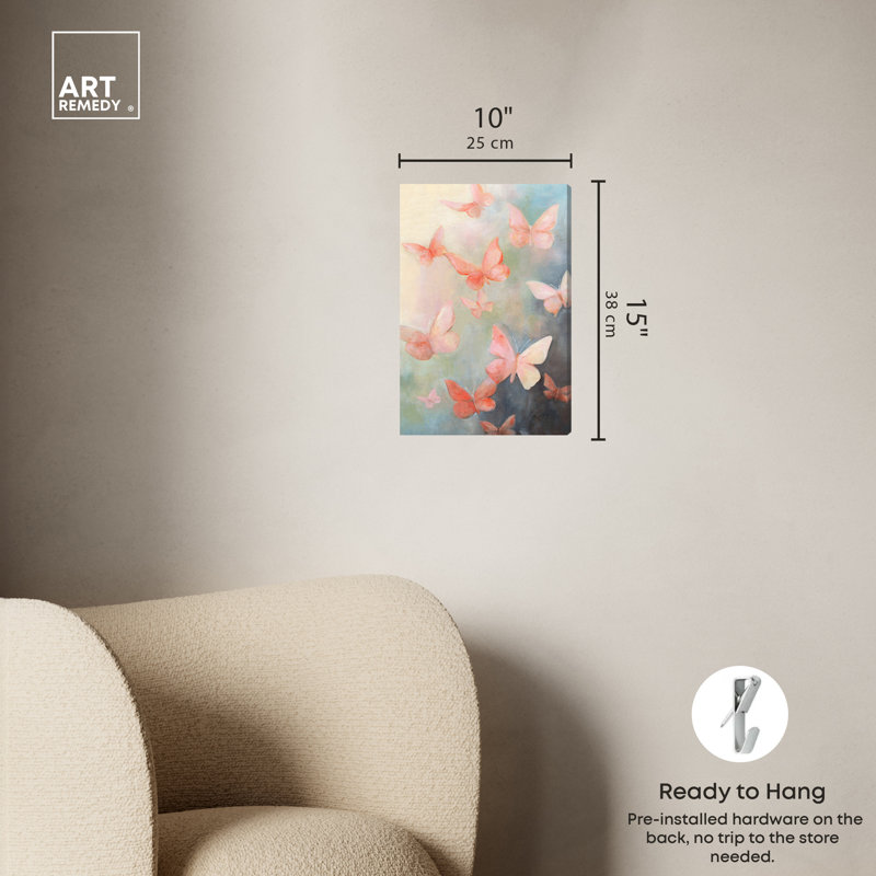 Peaceful Butterflies 15" x 10" Canvas Wall Art