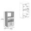 Kitchen Pantry H 48 ", deux tablettes de rangement ouvertes, une pour le micro-ondes, deux portes, quatre pieds