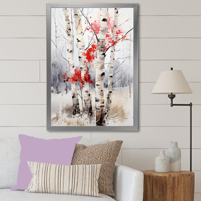 " Red Brich Wood In Winter "