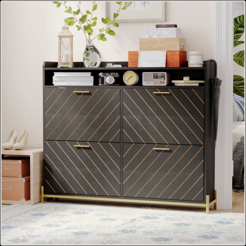 Shoe Cabinet/Shoe Rack Cabinet/Shoe Rack Organizer Cabinet, Black