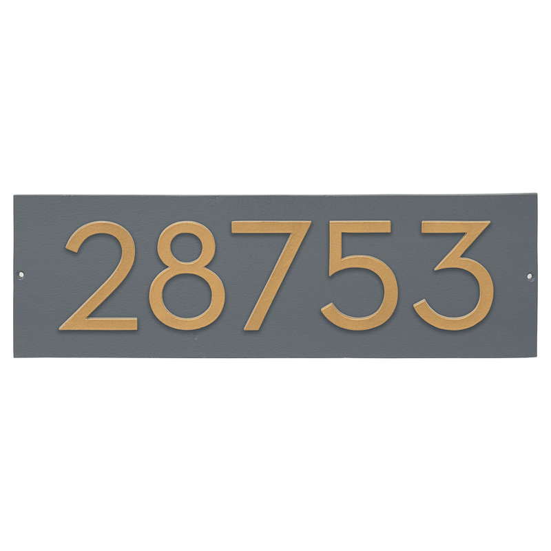 Rectangle Wall Plaque, Gray/Gold, Yes