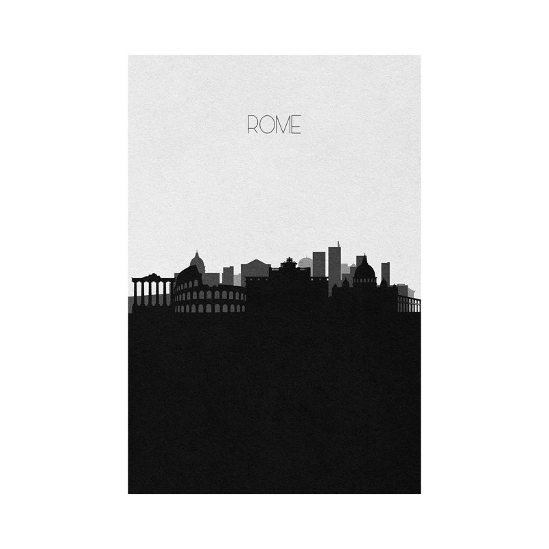 Rome, Italy City Skyline by Ayse Deniz Akerman - Wrapped Canvas Print