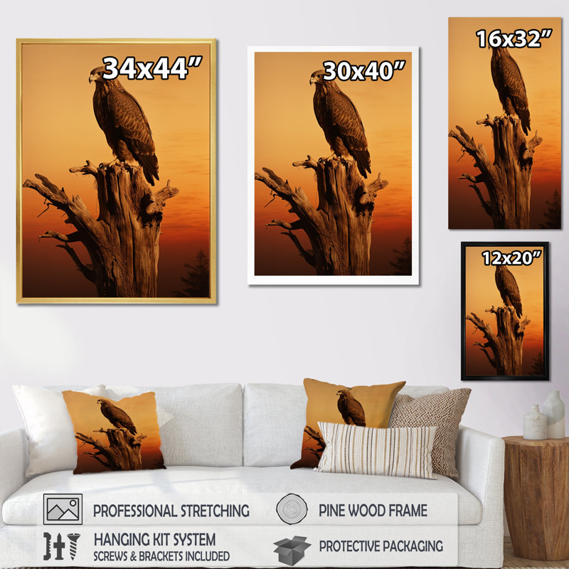 «Brown Resiliant Bold Eagle II», reproduction sur toile, Toile tendue, 32" H x 16" W