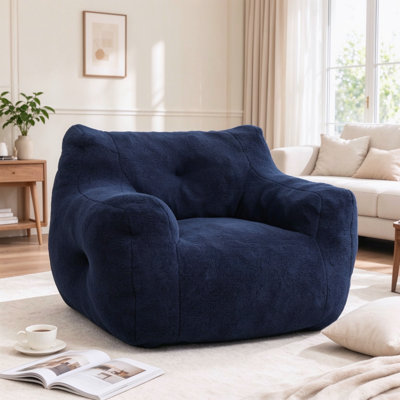 Fauteuil à billes avec accoudoirs Mousse à haute densité pour se prélasser confortablement dans la chambre à coucher