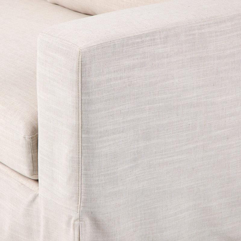 Tovana Sofa- 95"-Crypton Nomad Snow, Savoy Parchment 61% Polyester/31% Viscose/8% Flax