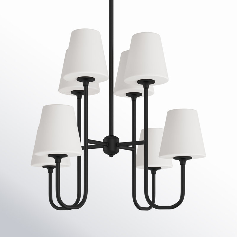 Lane 8 - Light Dimmable Tiered Chandelier, Black