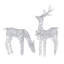 Metallic Silver Reindeer, Pre-Lit with 120 Micro Warm White LED Lights, Plug In-1631158944