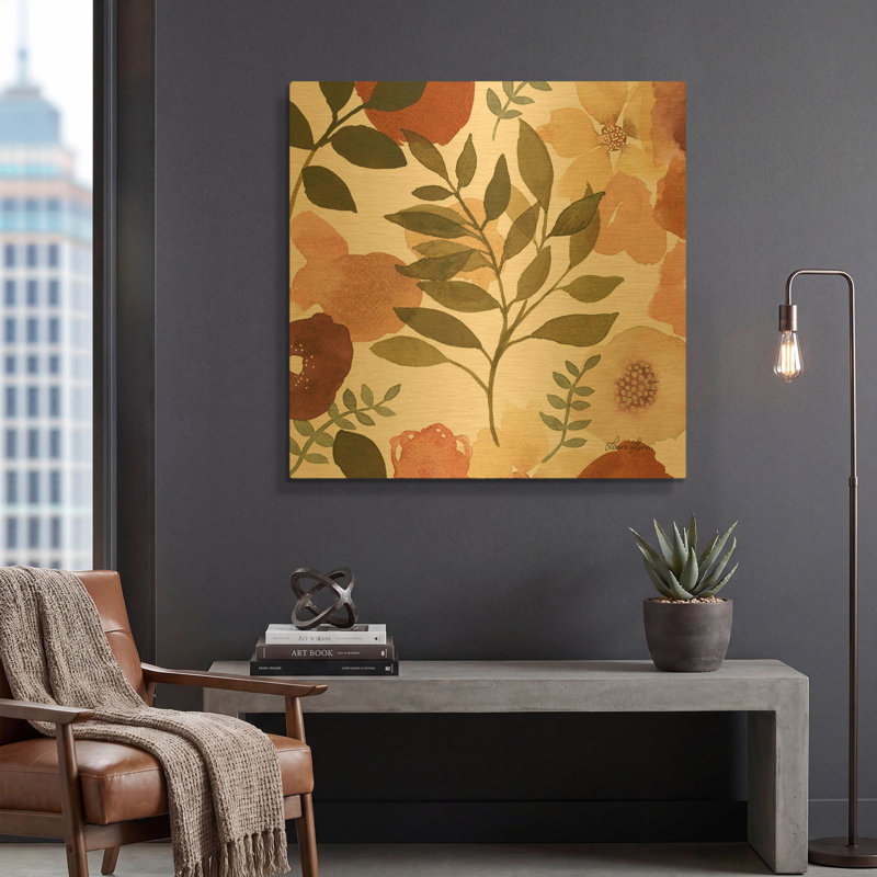 «Garden Dance V» par Laura Horn, art mural en métal doré, 36 po x 36 po, 36 po x 36 po