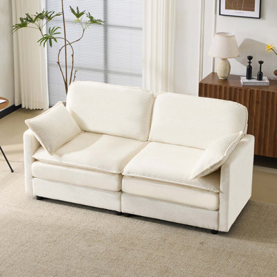 Canapé modulaire modulaire à 2 places avec coussins de 22 po et 2 coussins décoratifs 69 "PLUSH CLOUD LOVESEAT
