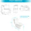 Toilette moderne en céramique - de construction, chasse silencieuse, blanc, 29,35 po Profondeur, 15,84 de largeur, 29,58 de hauteur, performance durable d'une seule pièce, P x l H