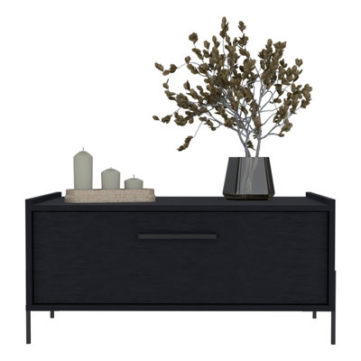 Coffee Table 15.6" H, 1 Shelf, 4 Legs, by Latitude Run