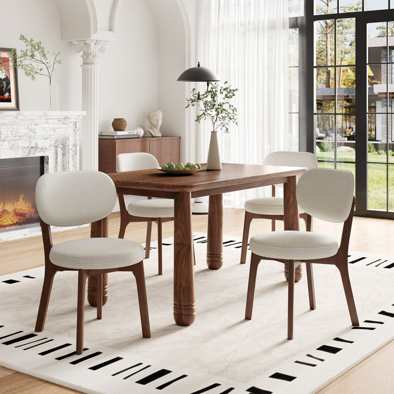Upholstered Solid Wood Side Dining Chair