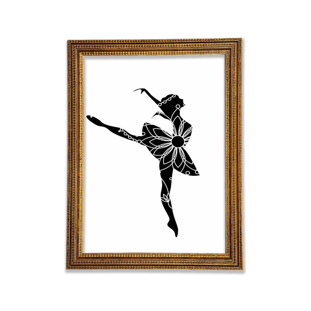 Ballerina Blume Gerahmter Druck