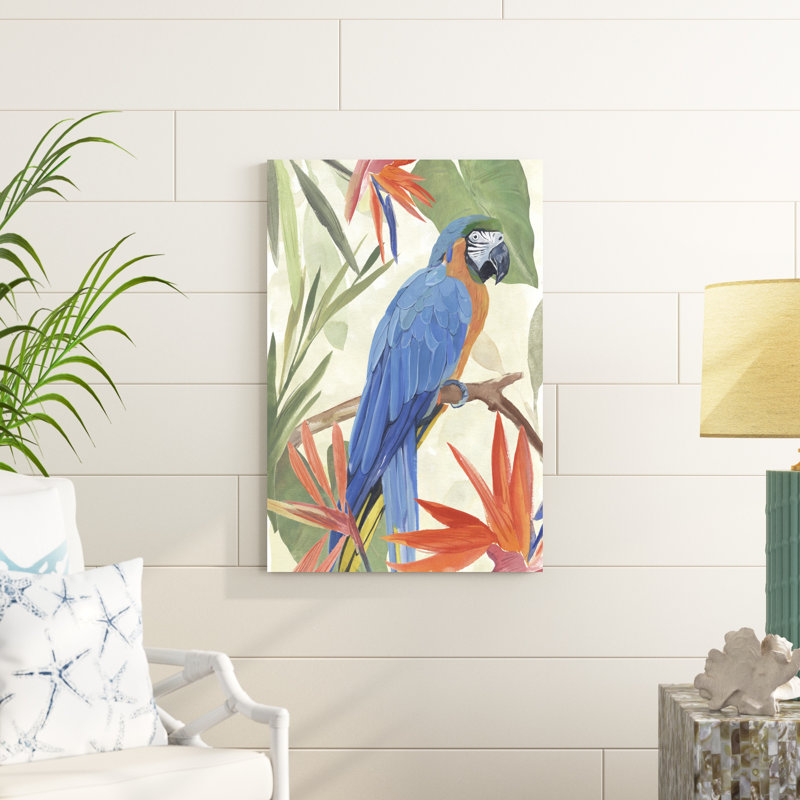 Composition de perroquet tropical IV, H 36 po x l 24 po, Non, Toile tendue