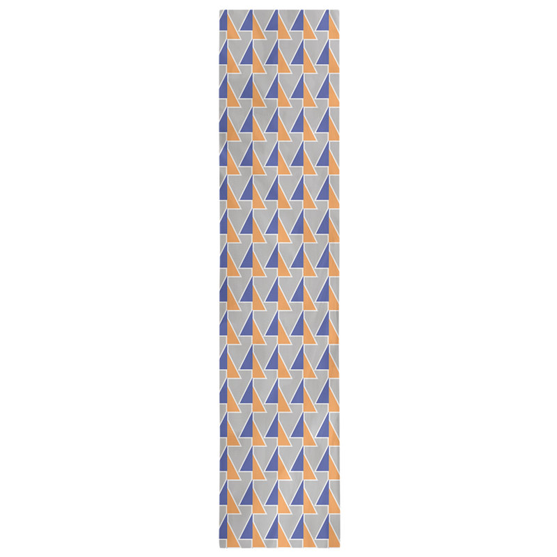 Chemin de table à flèches changeées, 16 po x 72 po, Bleu / Orange / Gris