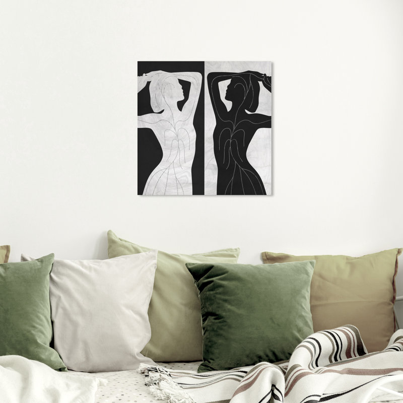 People and Portraits Dance Flow I Silhouettes - impression d'art graphique, Toile tendue, H 40 po x l 40 po x P 1,5 po