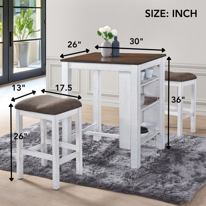 3 Pieces Counter Set Storage Space For Small Space Modern Farmhouse Design Retro Design
