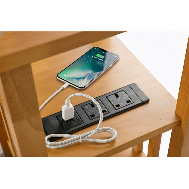 End Table with Built-In Outlets