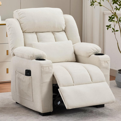 Fauteuil inclinable électrique surdimensionné avec chaleur, massage et charge USB - siège spacieux de 22 po, inclinaison à 150 °, assemblage facile