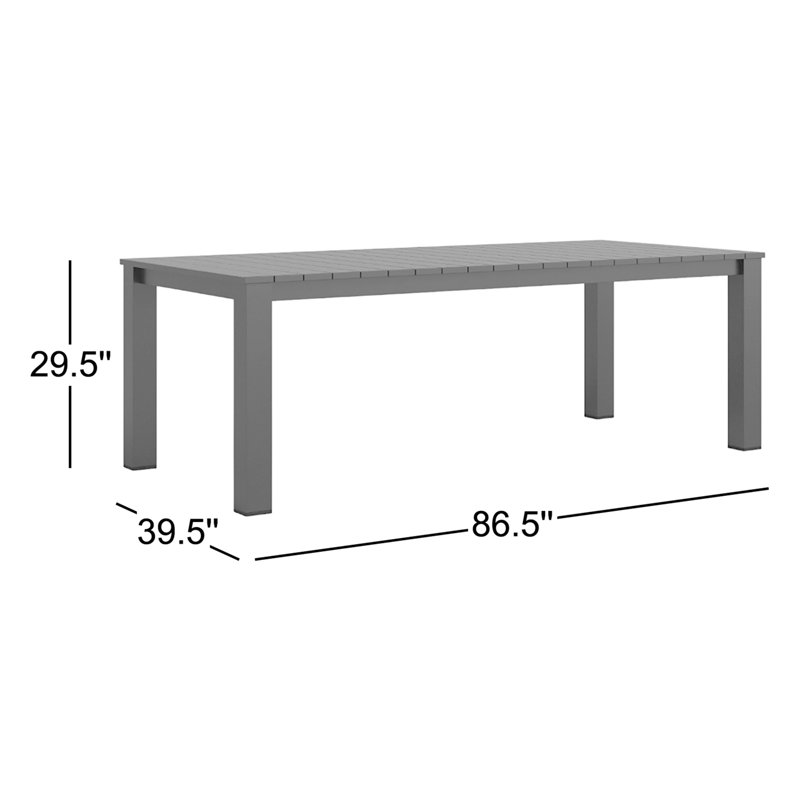 Table de salle à manger d'extérieur Ammelie, Gris