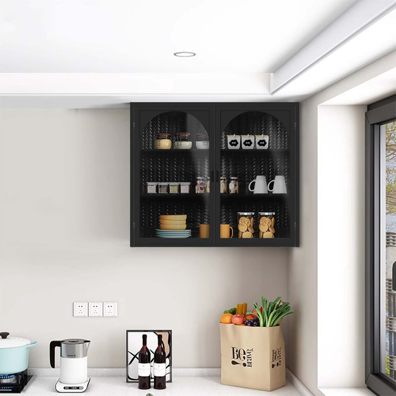 Modern Two-Door Wall Cabinet With Three-Tier Storage And Woven Pattern, Ideal For Entryway, Living Room, Bathroom, And Dining Room