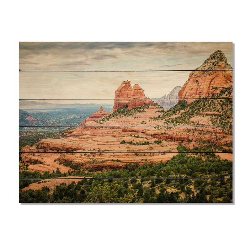 Magnifique photo de Sedona, Arizona, sur bois, H 30 po x l 40 po x P 0,78 po