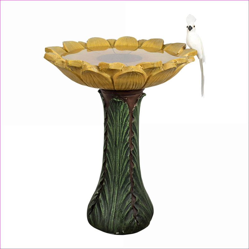 Cherysse Concrete / Cement Pedestal Birdbath