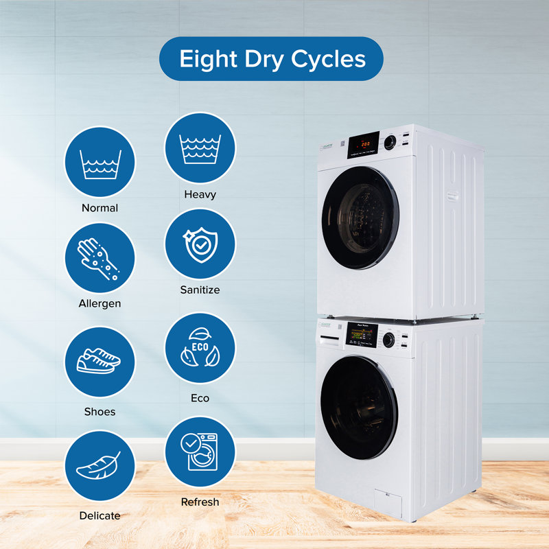 Equator REGULAR STACKABLE EW 835 18 lbs Washer 1.9cf 110V+ ED 880 Vented Sensor Dryer 4cf 220V