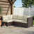 Coussin beige / structure brune