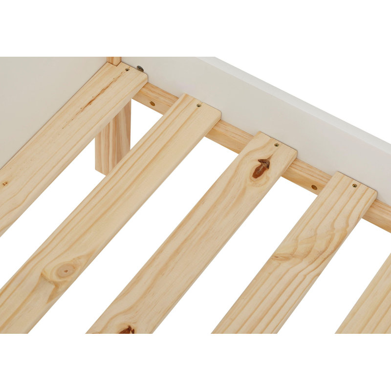Gaudette Solid Wood Bed, White/Natural