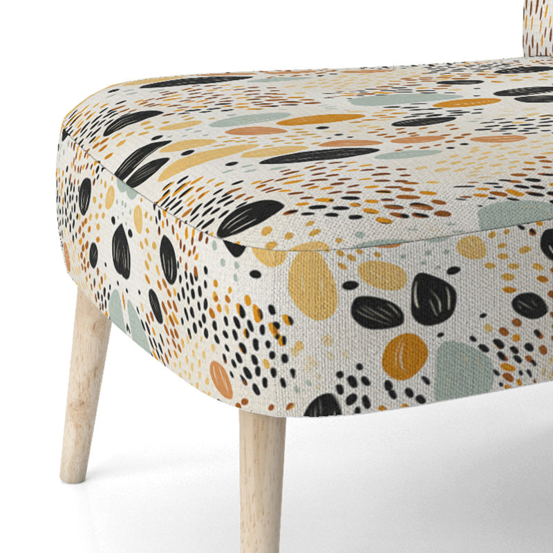 Desert Mirage Black And Beeige - Upholstered Contemporary Side Chair, Modern Abstract Accent Chair