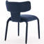 Chaise de salle à manger en tissu bleu, chaise d'appoint rembourrée moderne avec pieds en métal et dossier haut pour la cuisine et la salle à manger-1959163090