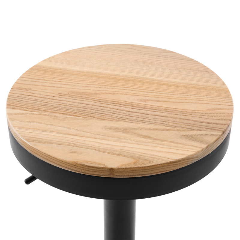 Tabouret de bar pivotant en bois massif l 15,2 po Jaina , Brun / Noir, 2