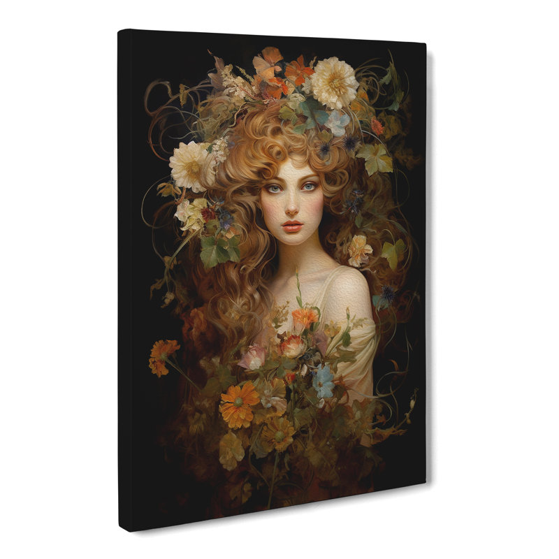 Wildflowers Baroque - Wrapped Canvas Print, 60cm H x 40cm W x 3cm D