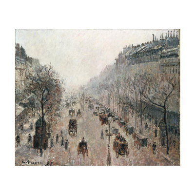 Boulevard Montmartre on a Sunny Foggy Morning by Camille Pissarro - Giclee Print