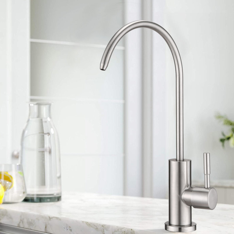 Kitchen Water Faucet - No Splash, 360 Rotation, Smooth Inner Wall, Stylish Tap Rust-, Elegant, Brushed Nickel
