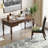Nut-Brown Rectangular Solid Wood with 3 drawers desk