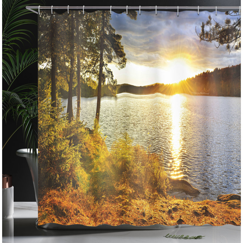 Shower Curtain with Hooks Included, 84"H x 69"W
