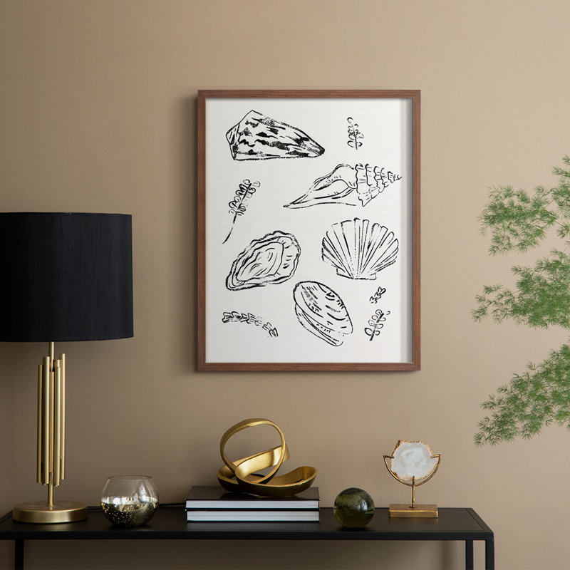 Sea Spirals I, reproduction encadrée - bois massif, H 11 po x l 9 po, Noyer