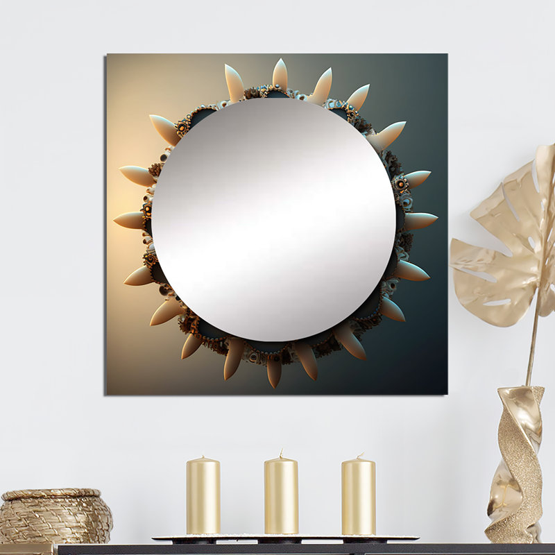 Filex - Miroir carré pour décoration murale Fractals, 23 po x 23 po
