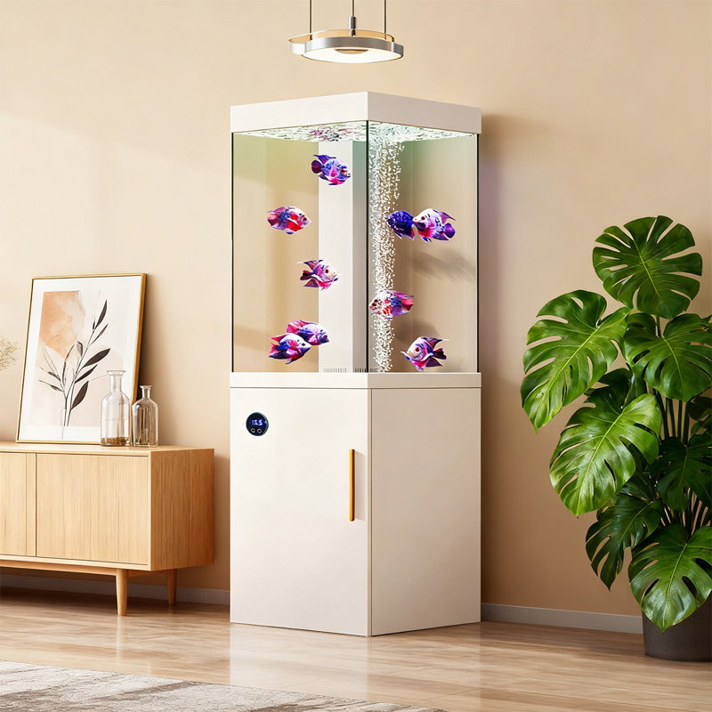 Filtre caché d'aération en alliage d'aluminium pour aquarium, 39,63 gallons (H 59,06 po x l 23,62 po x P 23,62 p, Blanc
