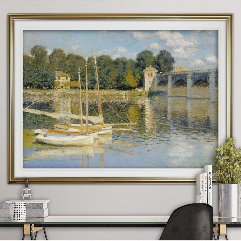 « the bridge » par claude monet, impression, Or, H 31 po x l 43 po x P 1,5 po