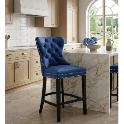 Grand tabouret en velours