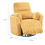 Fauteuil inclinable électrique oscillant avec pivot Bela, bois d'eucalyptus, tissu jaune-130973240