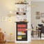 Armoire à café de 72,8 po de hauteur avec mini-réfrigérateur, armoire de ferme avec tablettes réglables et petite armoire à vin
